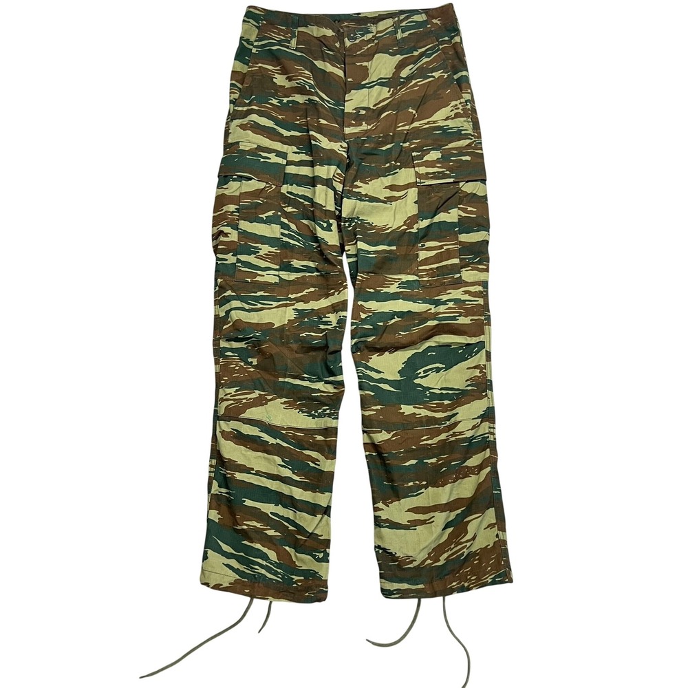 Greek Military Tiger Stripe Camo Cargo Pants Mens 30x31 Tactical Skater Surplus